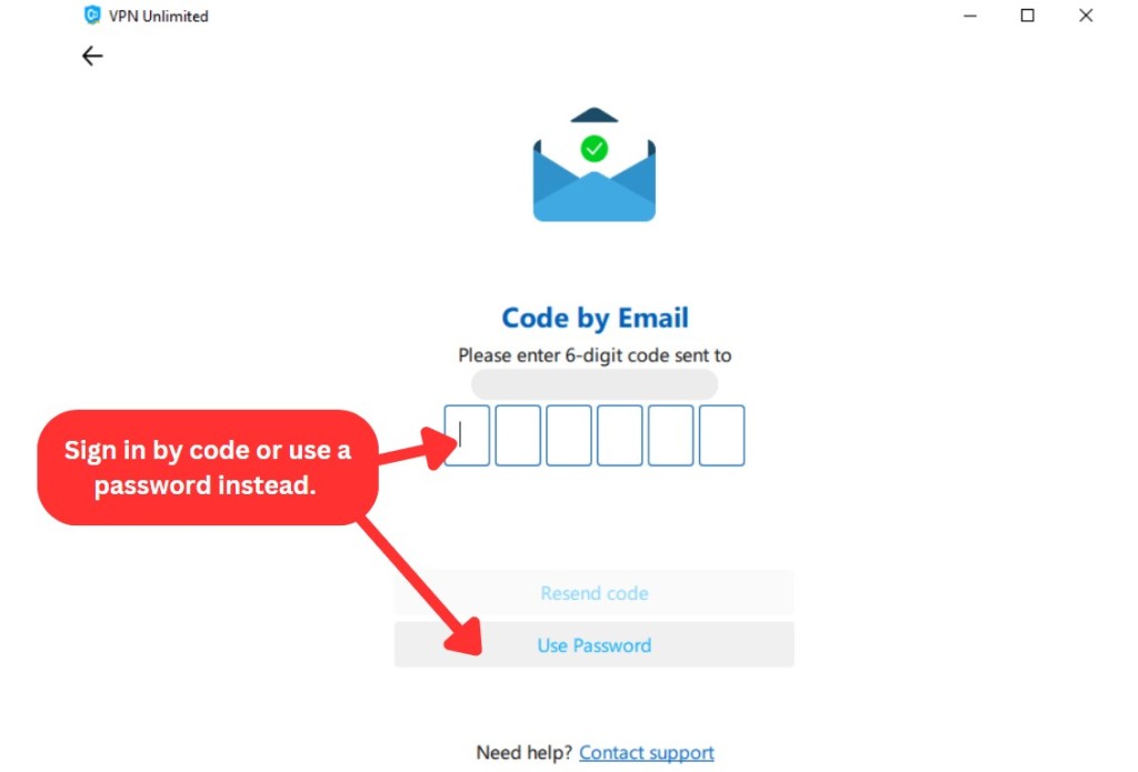 Log in methods for the VPN Unlimited app