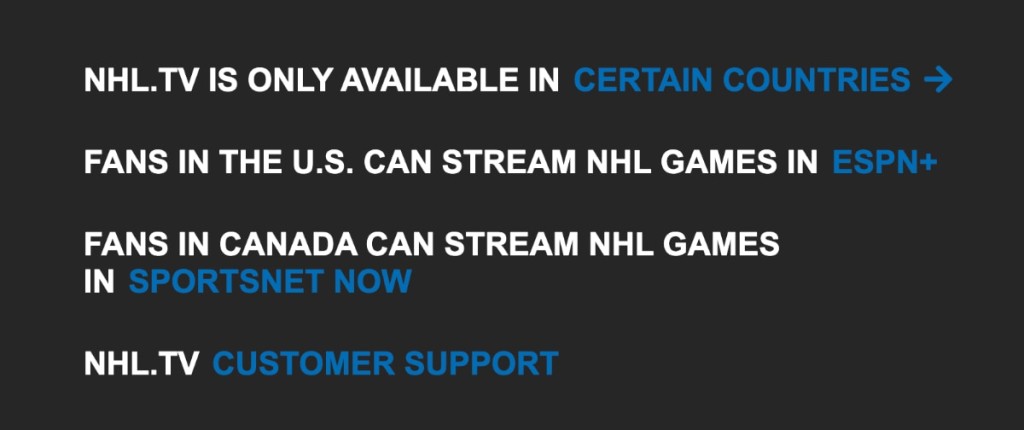 NHL TV Geo Block