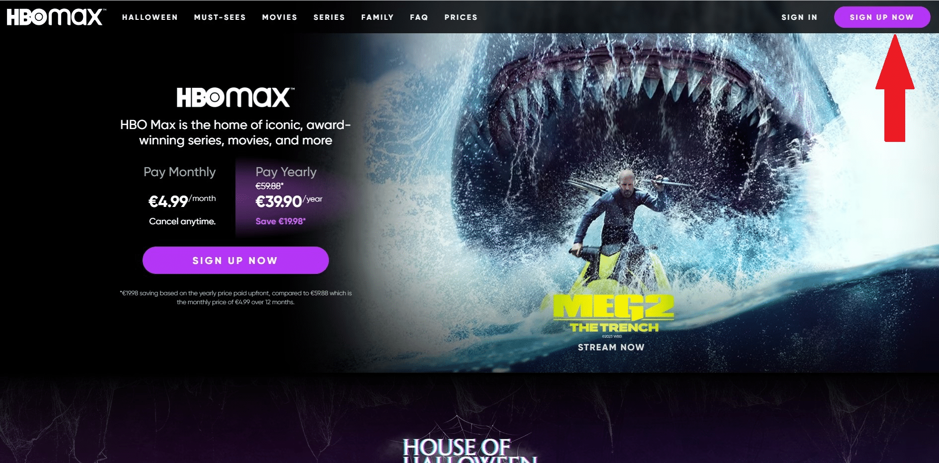 hbo max main page website