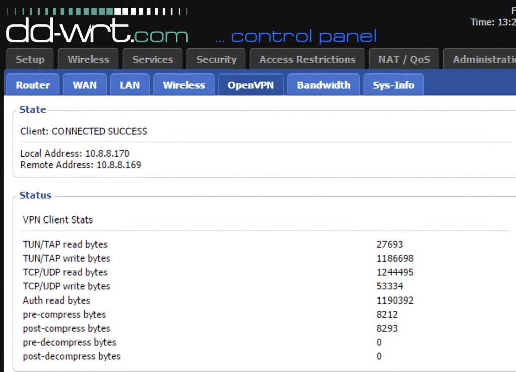 Connection Successful NordVPN on DD-WRT