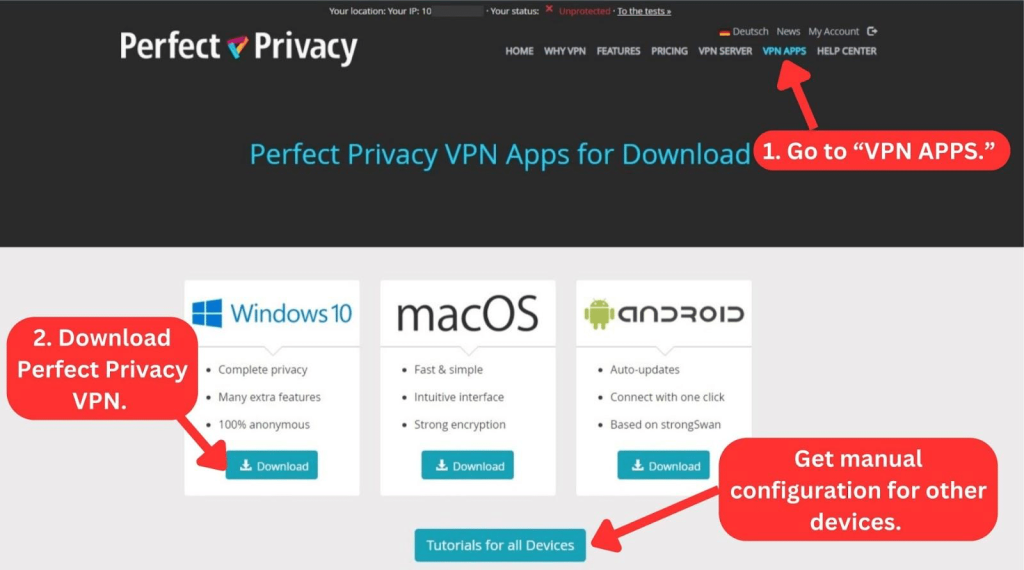 How to download Perfect Privacy VPN