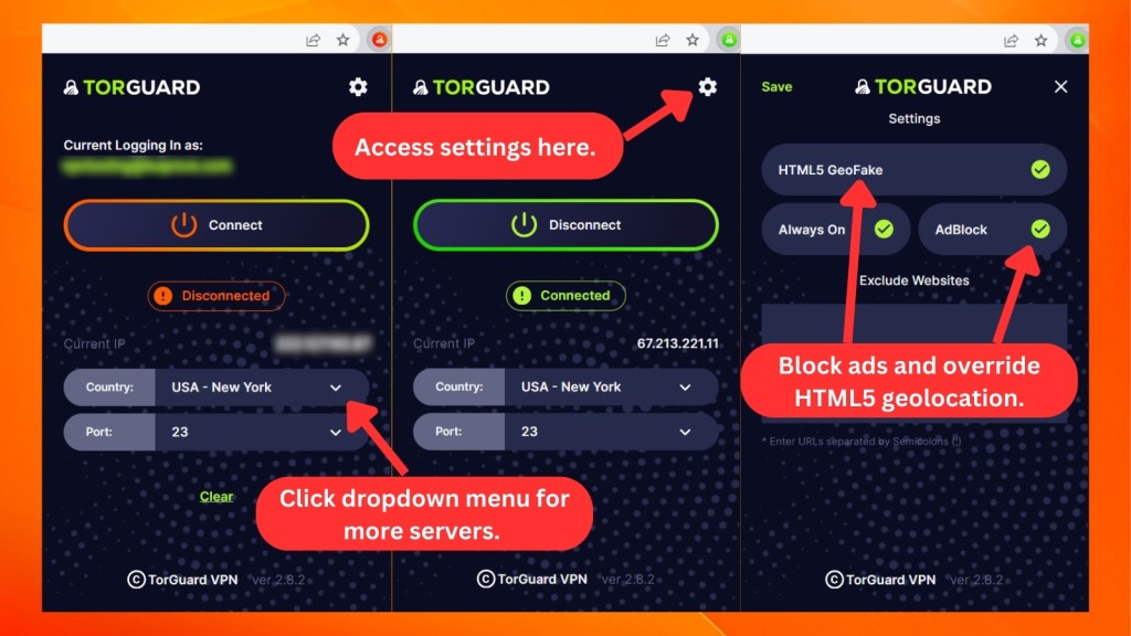 TorGuard VPN Chrome browser extension