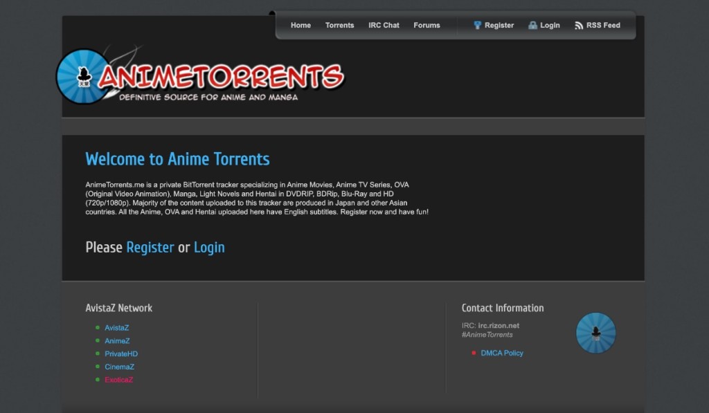AnimeTorrents Home Page