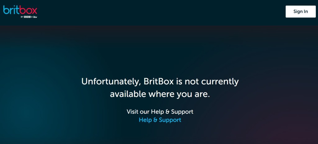 Britbox geo-error message