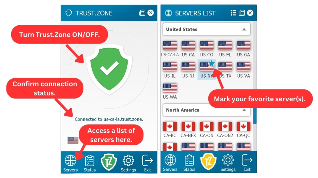 How to connect to Trust.Zone VPN servers