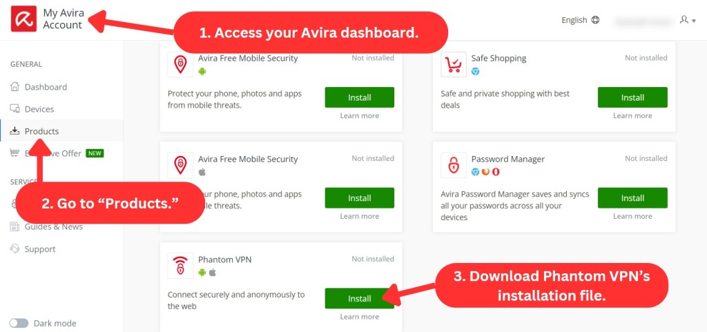 How to download Avira Phantom VPN on Windows