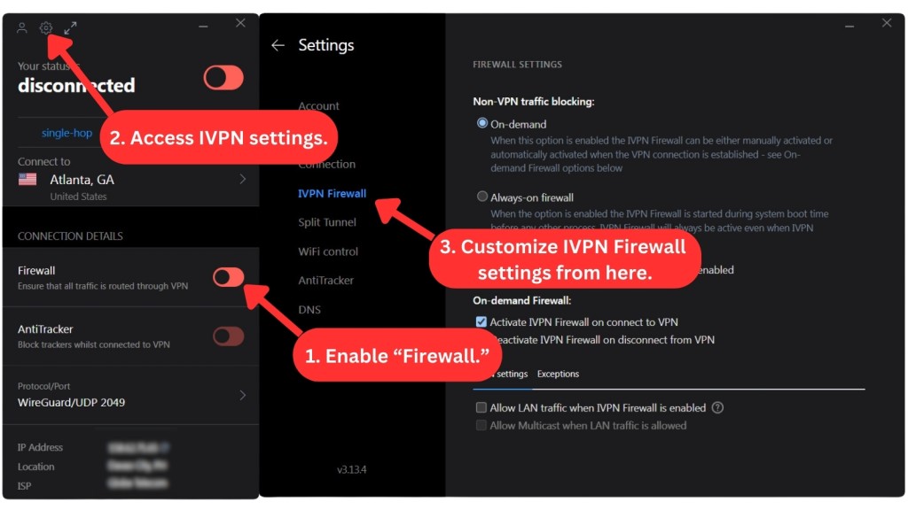 How to enable IVPN Firewall settings on Windows