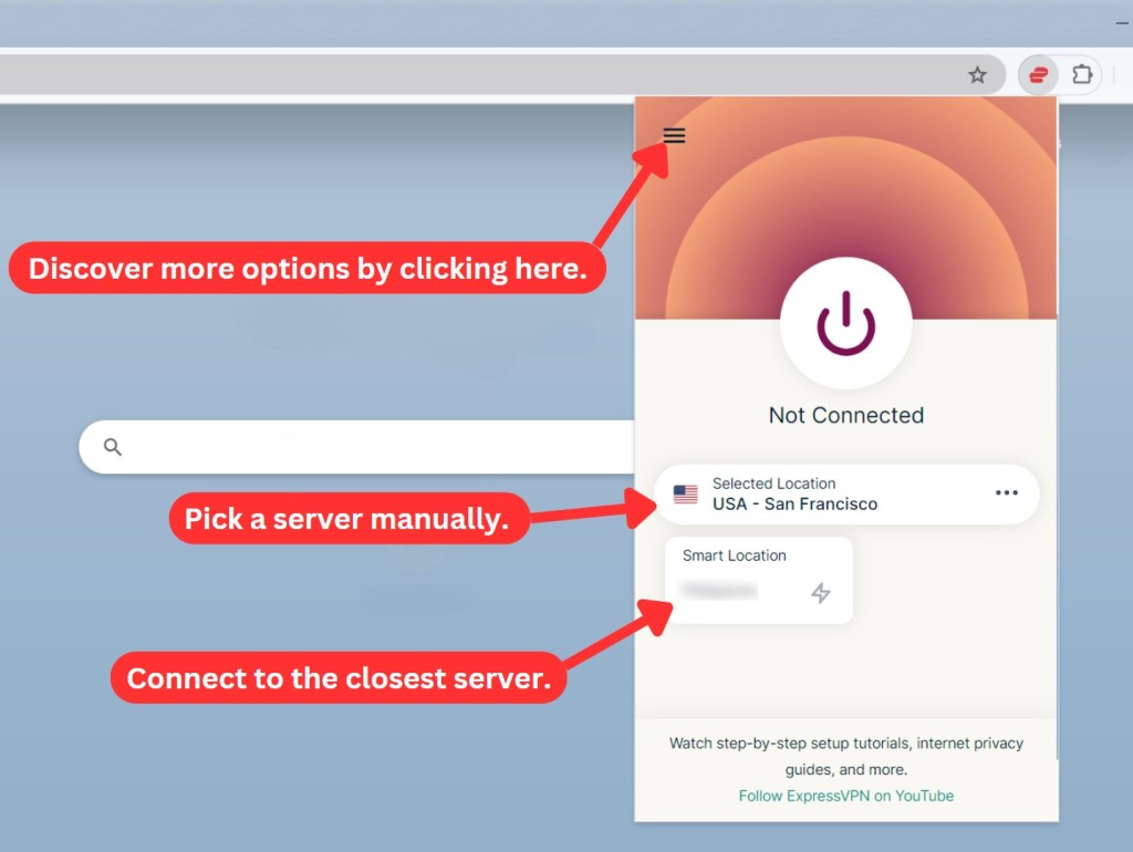 How to use ExpressVPN Chrome extension