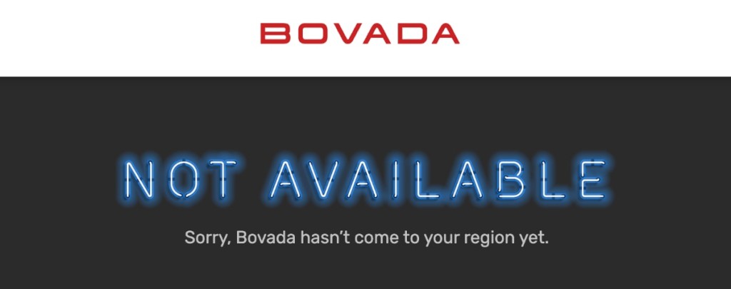 Bovada Not Available Error Message