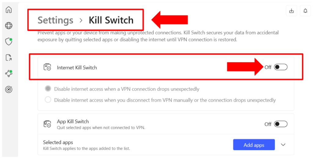 Activating Kill Switch in NordVPN