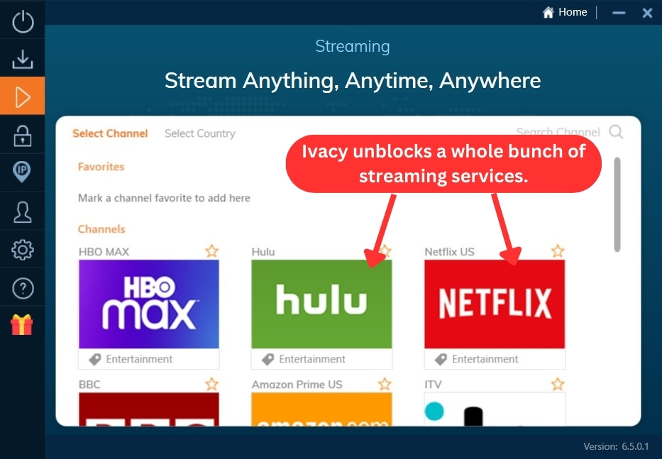 Ivacy servers for unblocking media streaming sites