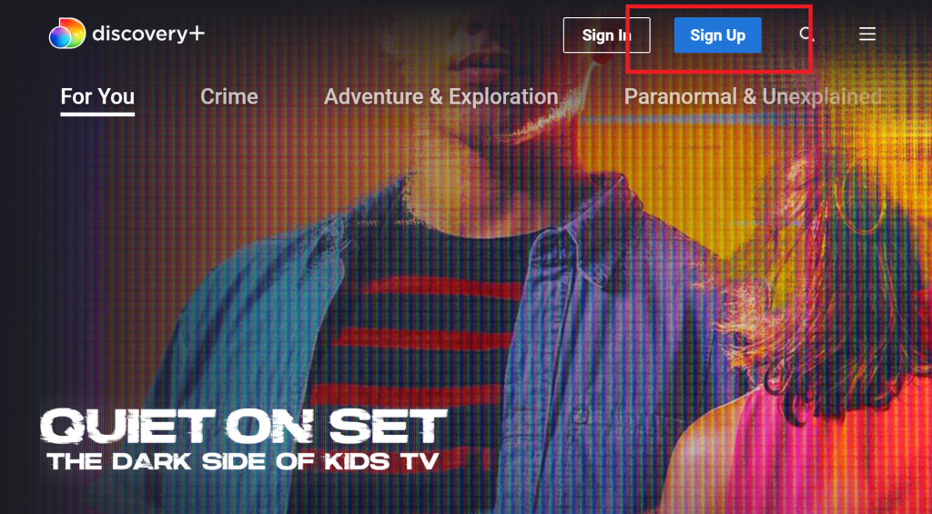 Discovery Plus UK home page