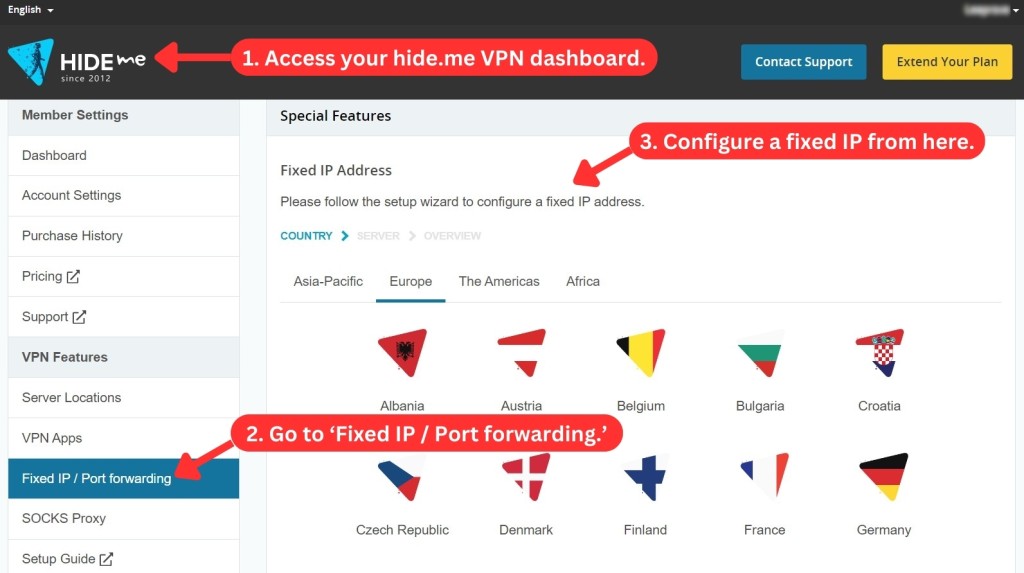 How to configure a hide.me VPN fixed IP address