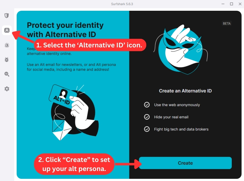 How to create an Alternative ID with Surfshark