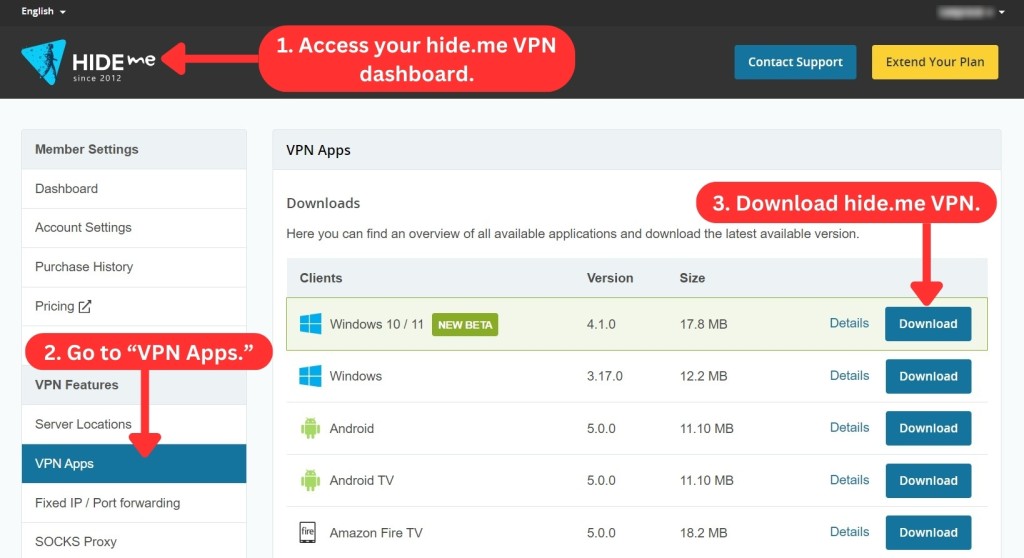 How to download hide.me VPN apps