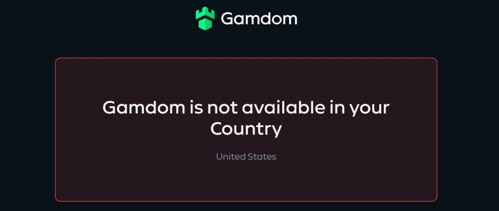 Gamdom Geo Block Message