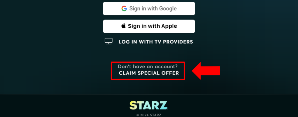 Signing Up for Starz