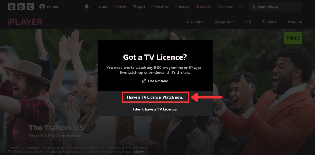 BBC iPlayer asking for a UK TV license