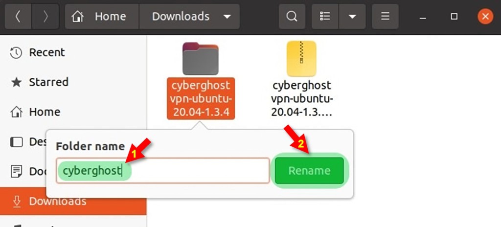 Renaming CyberGhost on Linux