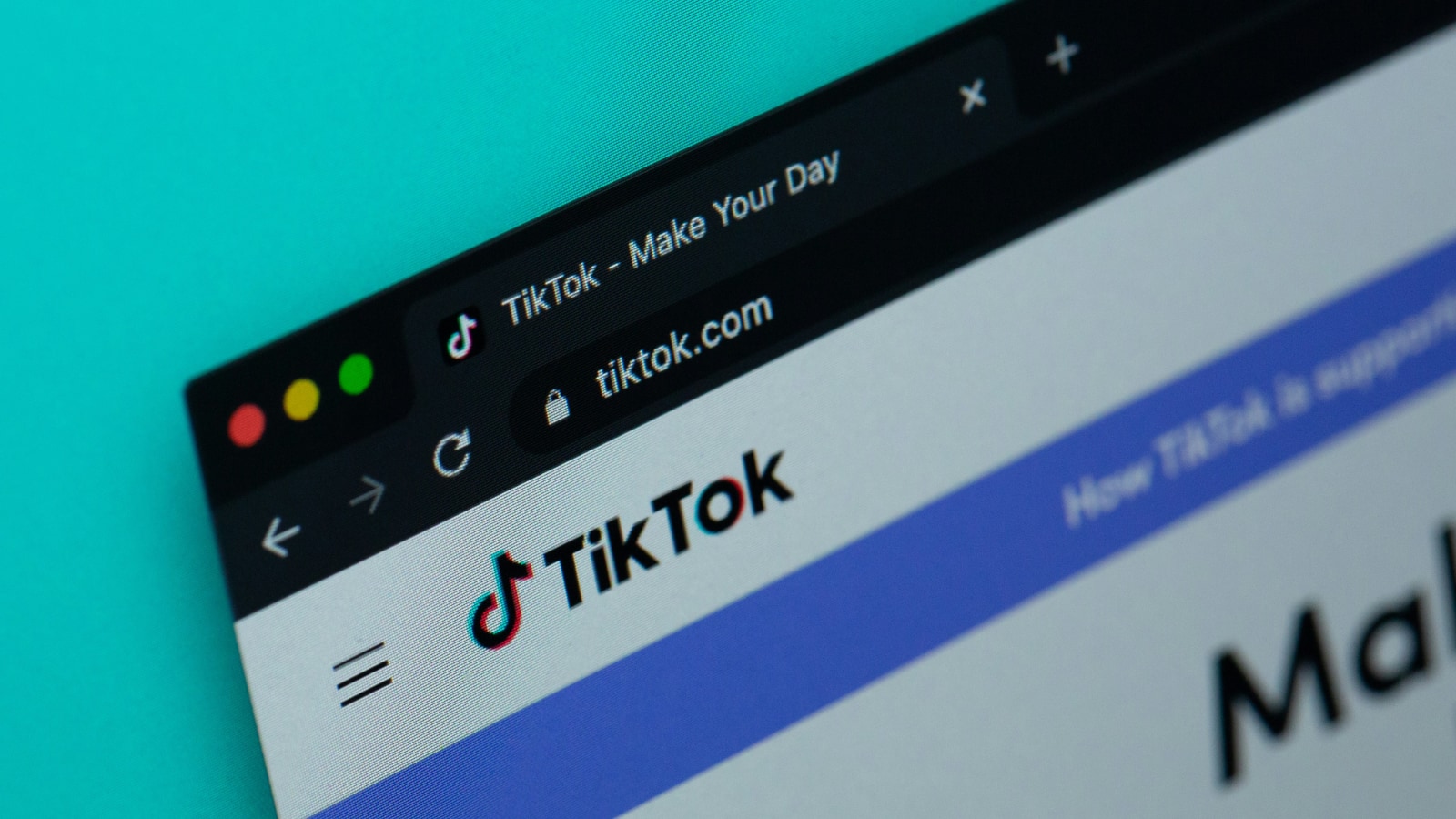 TikTok Website in Safari