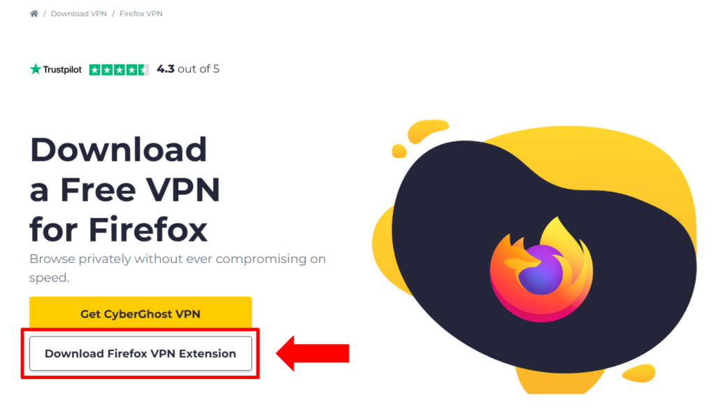 CyberGhost VPN firefox download page
