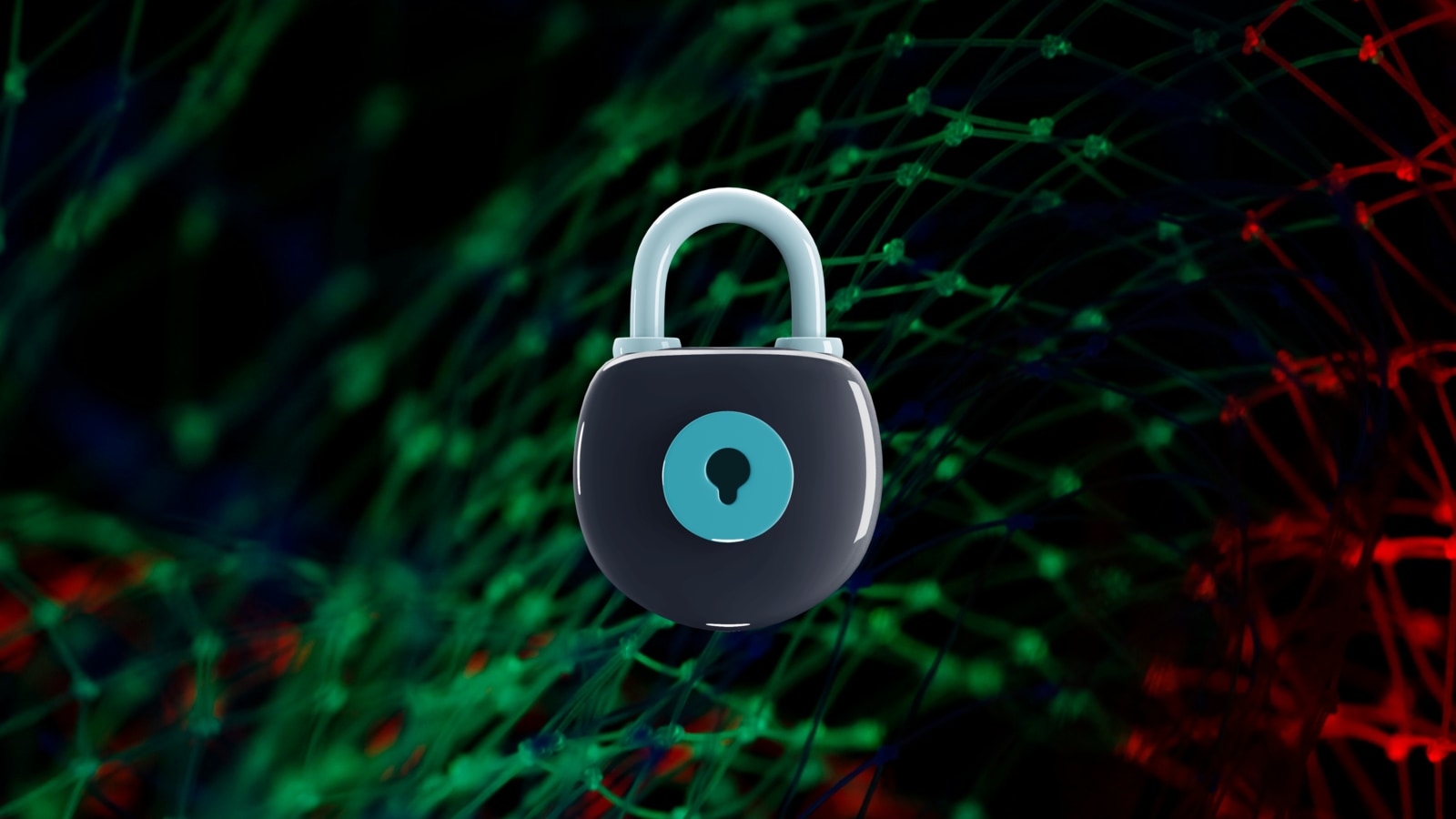 3D Lock with Cyber Background