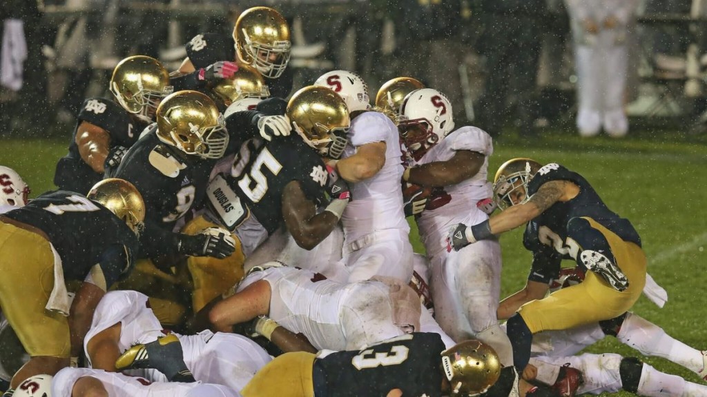 Notre Dame Fighting Irish football team; Credit: Getty Images