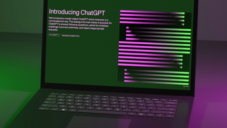 ChatGPT Homepage Shown on Computer Screen