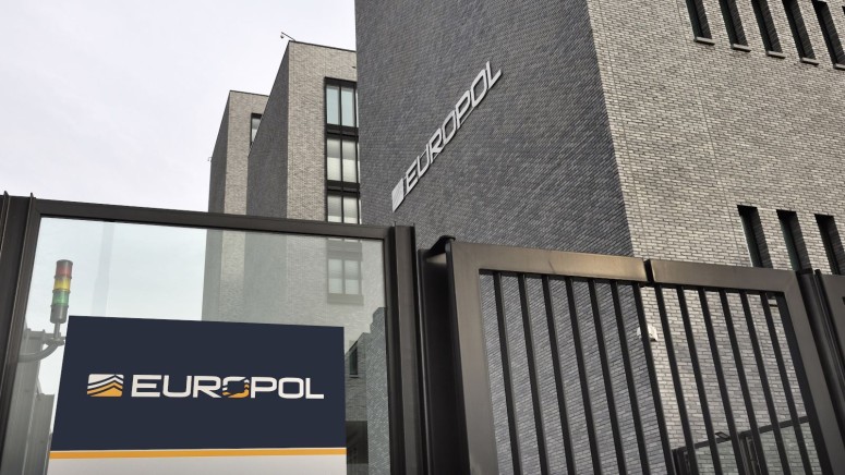 New Europol Headquarter in The Hague, Den Haag, with the Europol sign.