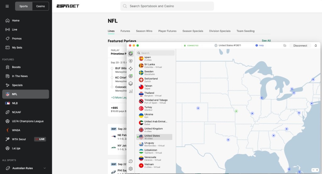 NordVPN Unblocks ESPN Bet