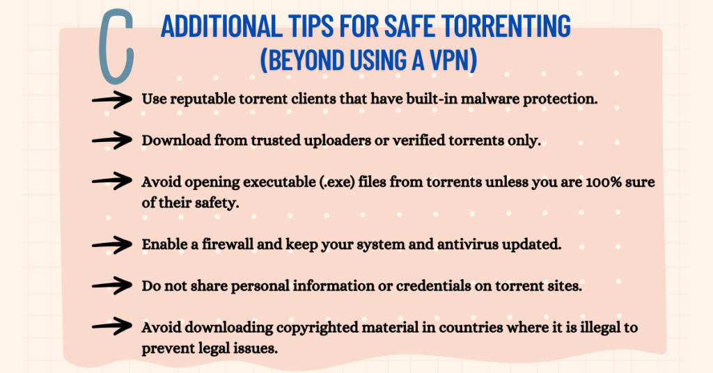 Additional Tips for Safe Torrenting (Beyond Using a VPN)