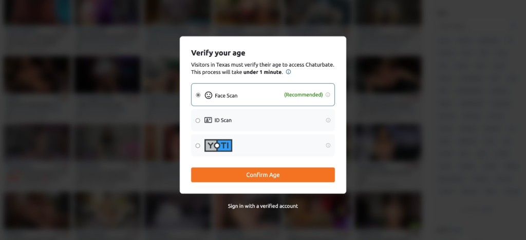 Chaturbate Age Verification Check