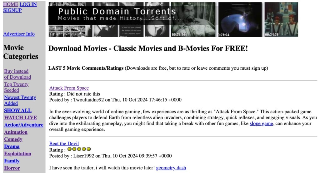 Public Domain Torrents Website