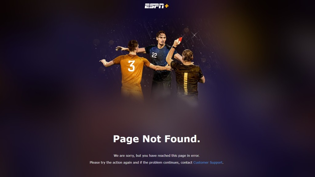 ESPN Plus geo-block error message