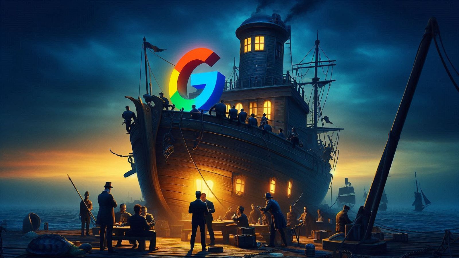 Google on a boat