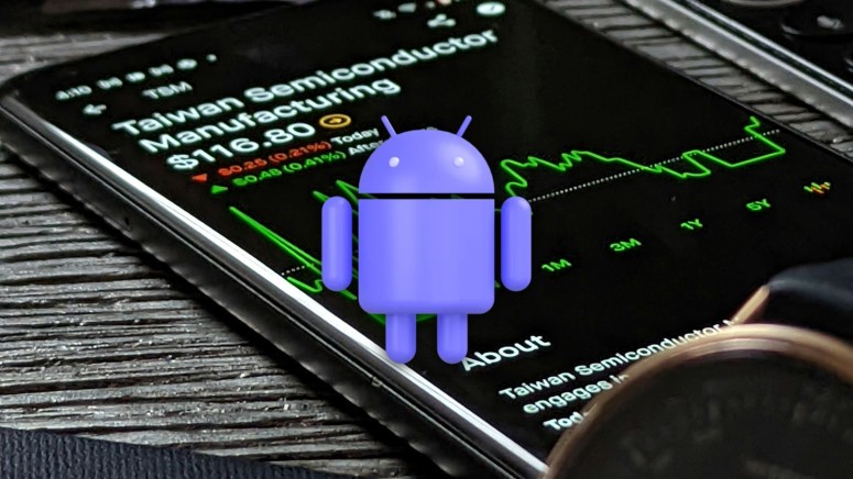 Android Logo with Graph in the Background