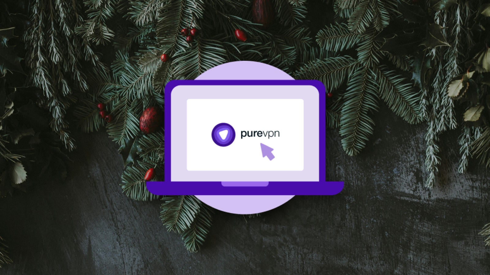 PureVPN with Christmas Background