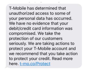 Alert Notification from T-Mobile