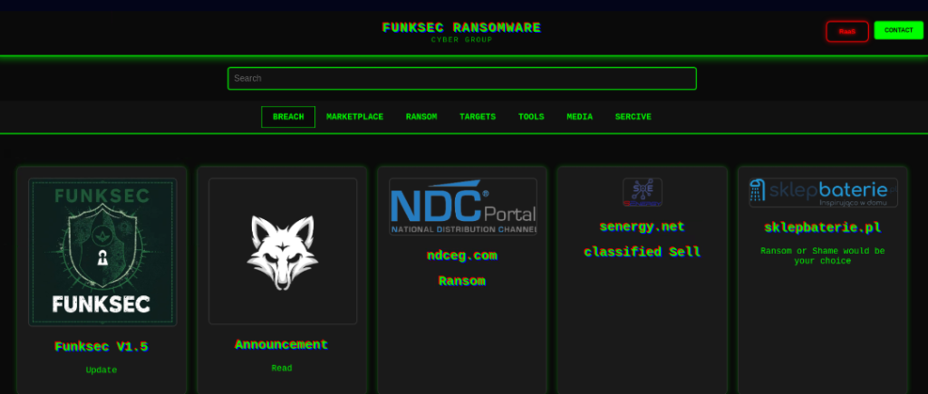 Funksec Ransomware Leak Website