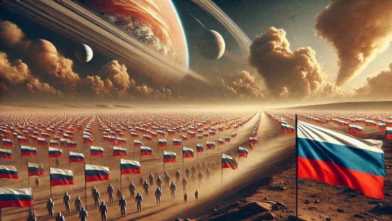 Russian Flag in Hundreds