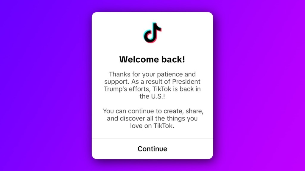 TikTok Restored in the US