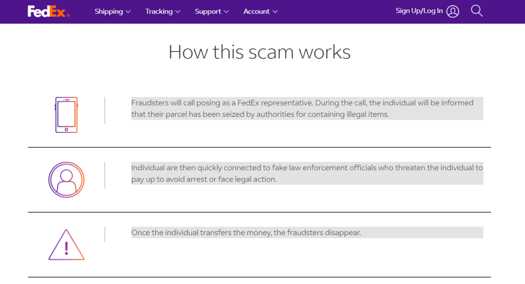 FedEx's Warning About How the Scam Works.