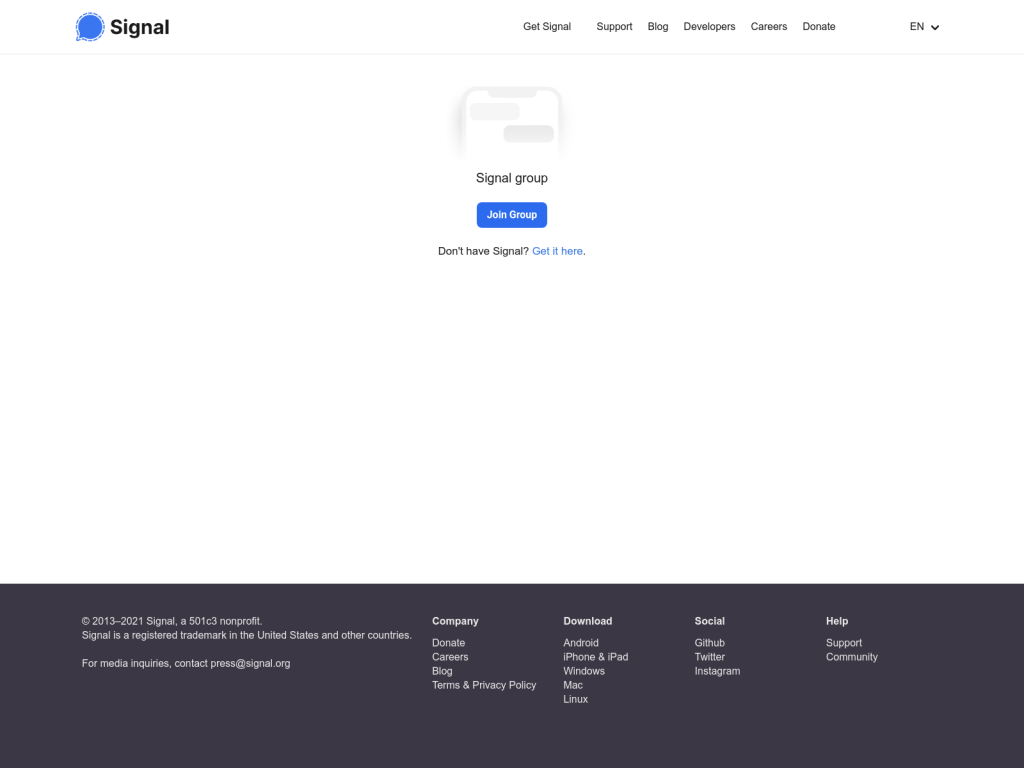 Modified Signal Group Invite Hosted On Unc5792-Controlled Domain