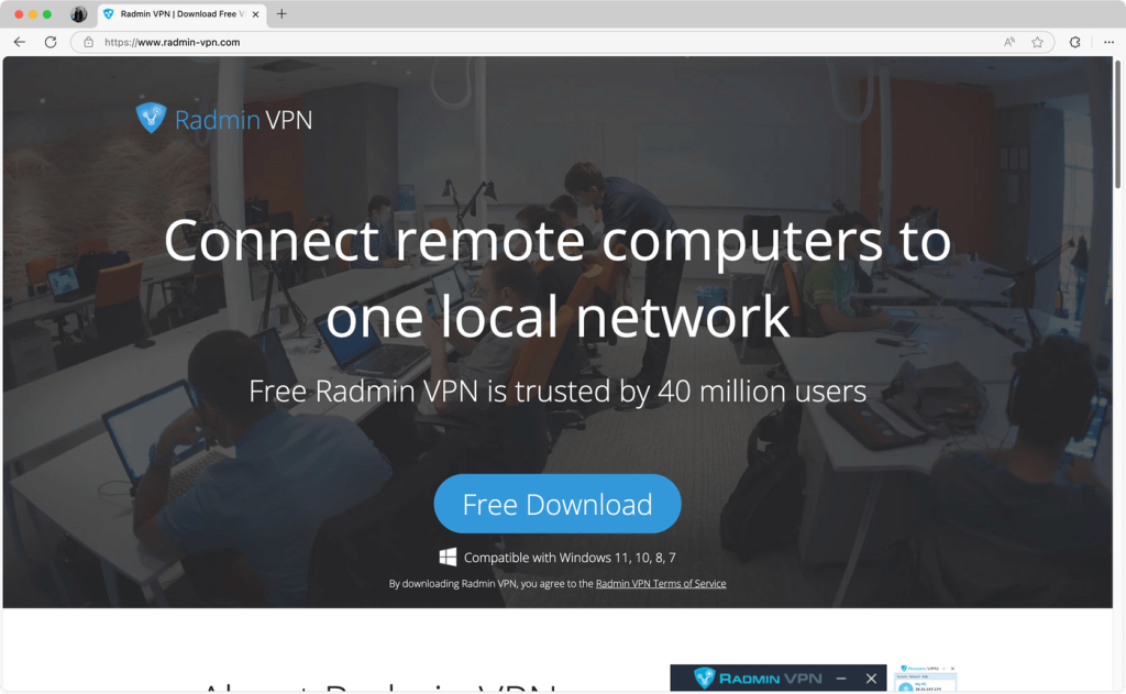 Radmin VPN Home Page