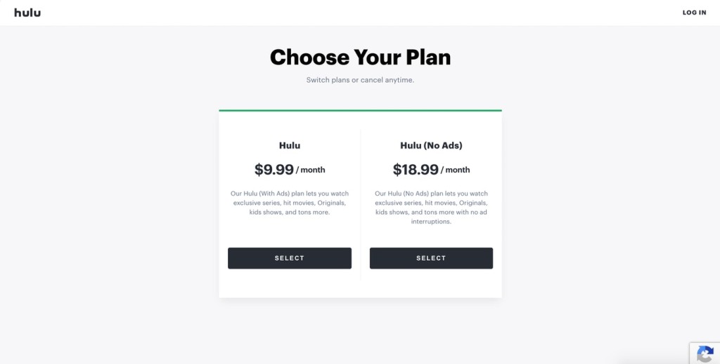 Currently prices of Hulu's basic and ad-supported plans.