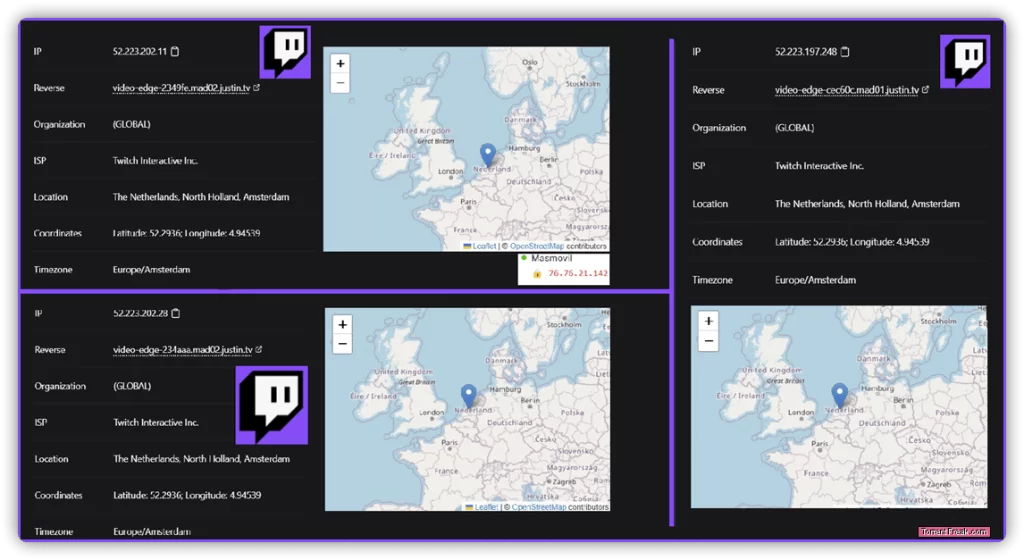 Blocked Twitch IP addresses on Saturday 
