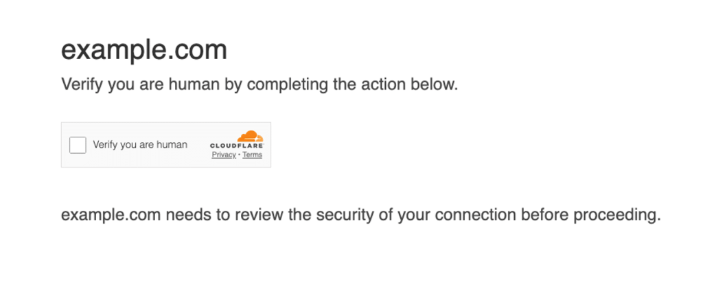 Classic fake Cloudflare page