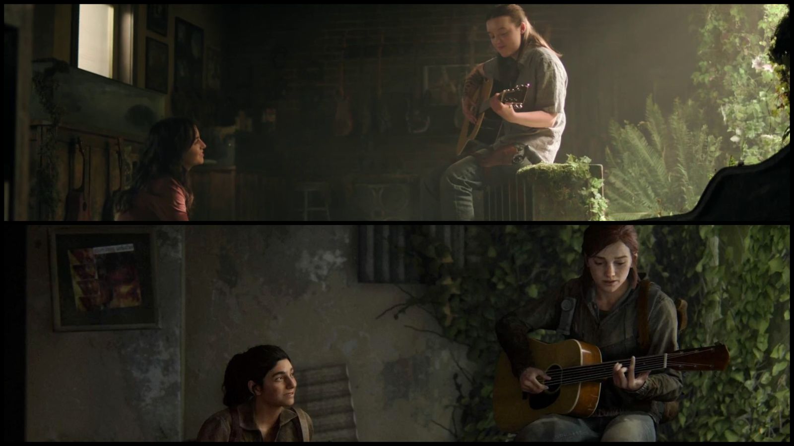 Ellie and Dina in The Last of Us Season 2 vs Ellie and Dina in The Last of Us Part 2 game