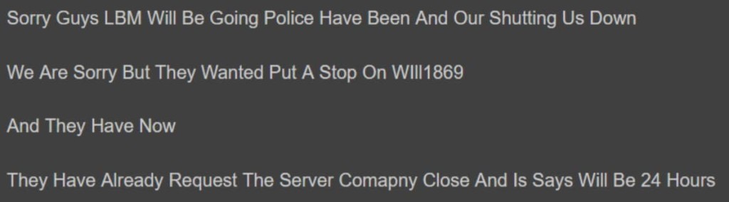 PM sent to Laidbackmanor users